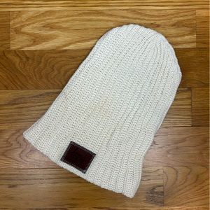LOVE YOUR MELON Cream Sweater Knit Oversized Beanie Hat